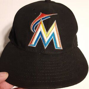 Florida Marlins New Era On Field 59Fifty Fitted Hat/Cap Size 7 1/8